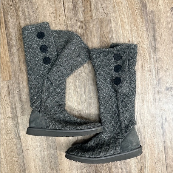 UGG • Lattice Cardy Charcoal Boots - Picture 2 of 11